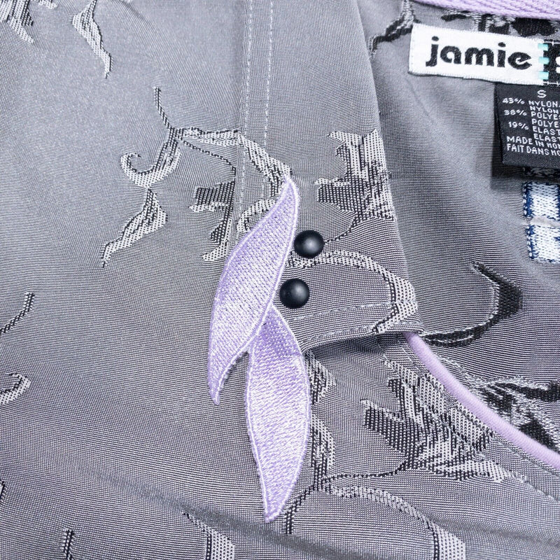 Jamie Sadock Small Women's Golf Tennis Floral Gray Purple Wicking Asian Inspired