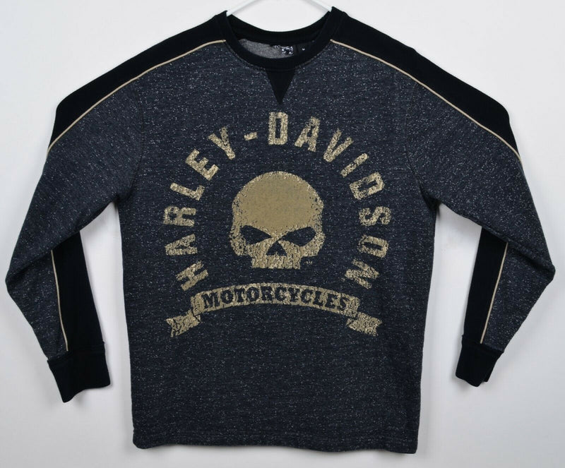 Harley-Davidson Men's Medium Skull Willie G Motorcycle Black Gray Sweatshirt
