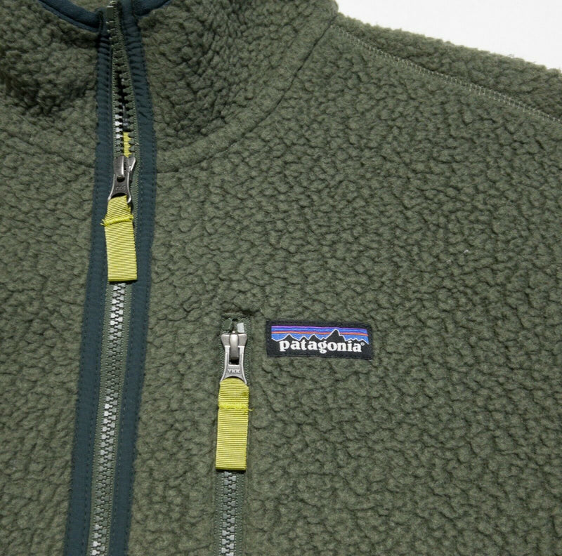 Patagonia Men's Medium Retro Pile Fleece 1/4 Zip Green Fuzzy Pullover Jacket