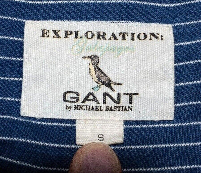 GANT Michael Bastian Small Men's Polo Shirt Exploration: Galapagos Blue Striped