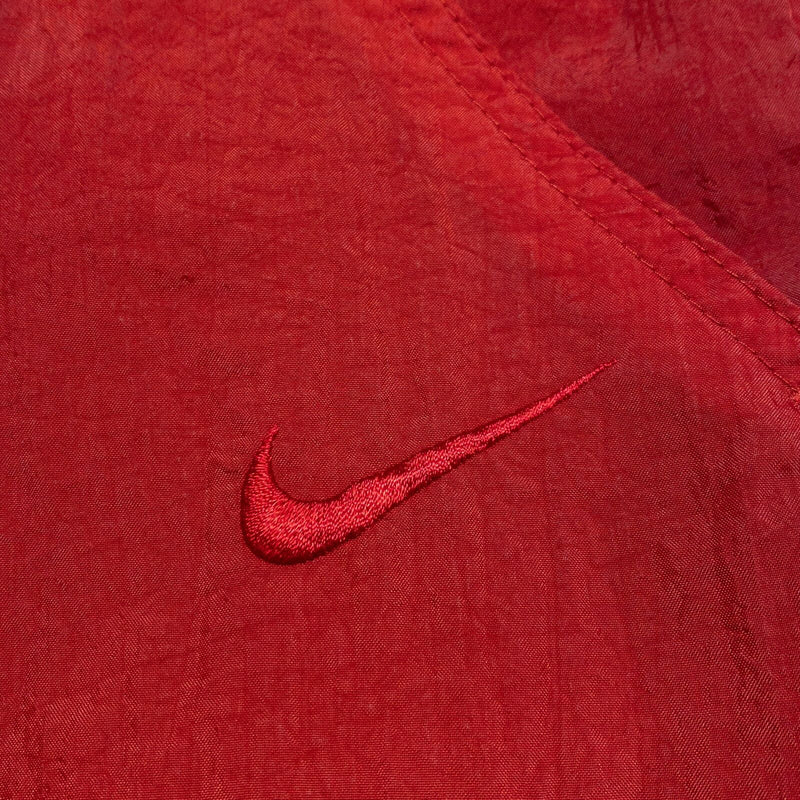 Vintage Nike Windbreaker Pants Men Medium 90s Nike Swoosh Solid Red Swishy Track