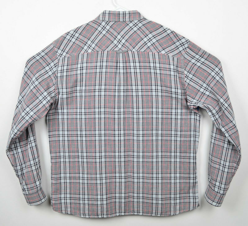 Carbon 2 Cobalt Men's Sz Large Glen Check Black Red Plaid Button-Front Shirt