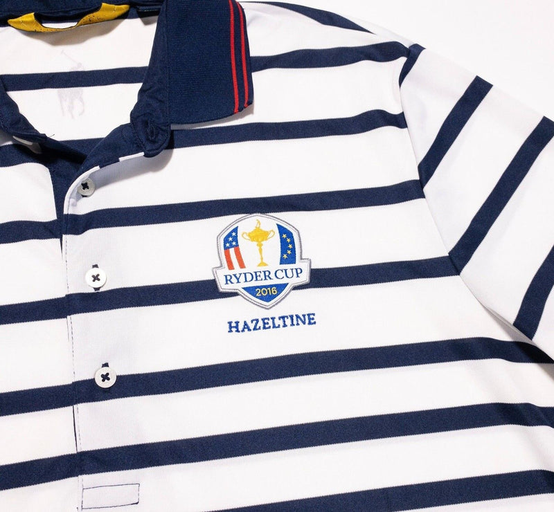Polo Golf Ralph Lauren 2016 Ryder Cup Polo Shirt Large Men's White Blue Stripe