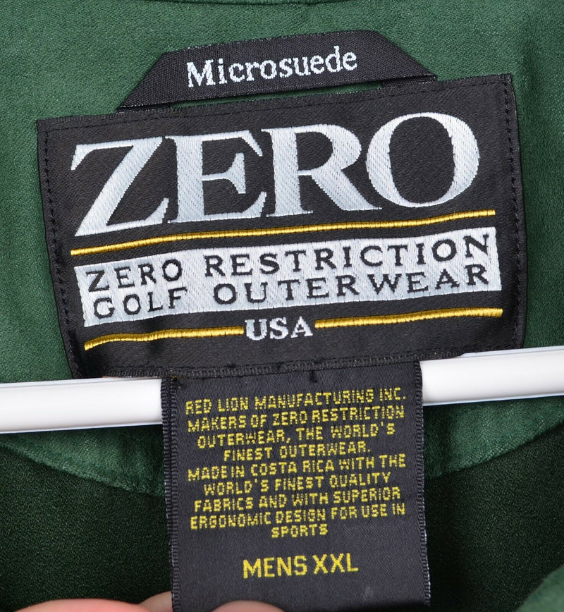 Zero Restriction Men's 2XL Microsuede Green 1/4 Snap Pullover Wind Golf Vest