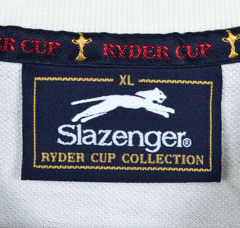 Ryder Cup Men's XL The Belfry Solid White Embroidered Slazenger Golf Polo Shirt