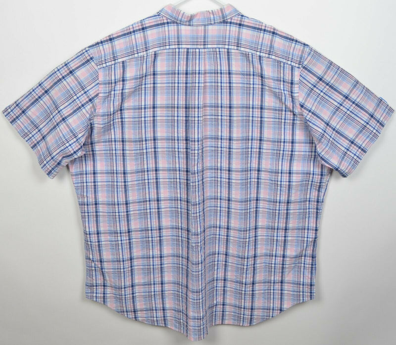 Polo Ralph Lauren Men's 3XLT (Tall) Seersucker Pink Plaid Pony Button-Down Shirt