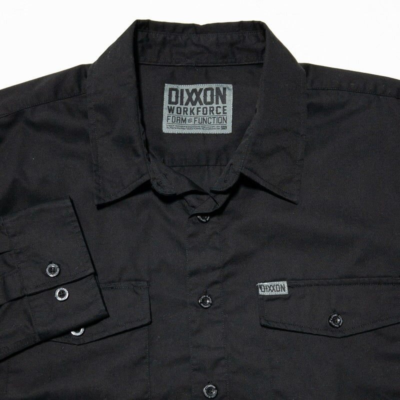 Dixxon Workforce Form & Function Button-Front Shirt D-Tech Solid Black Men's 2XL