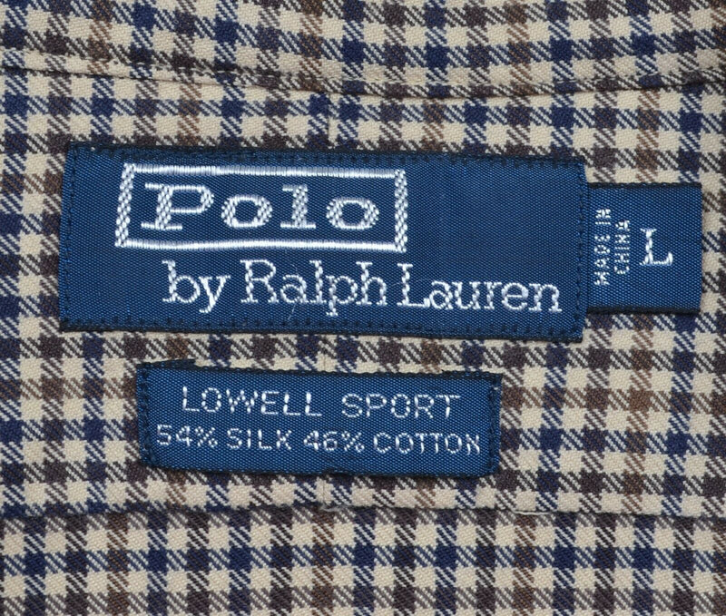 Polo Ralph Lauren Men's Large Lowell Sport Silk Blend Flannel Button-Down Shirt