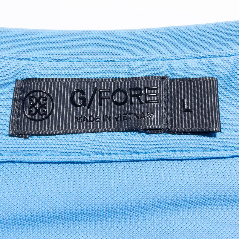 G/Fore Golf Polo Shirt Men's Large Solid Light Blue Wicking Stretch Short Sleeve