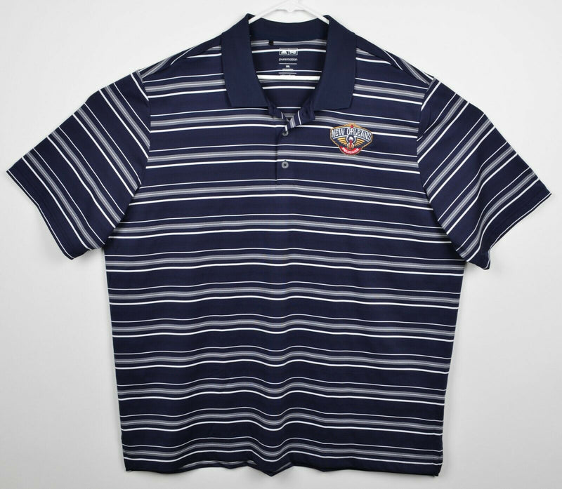 New Orleans Pelicans Men's Sz 2XL Adidas PureMotion Navy Blue Golf Polo Shirt