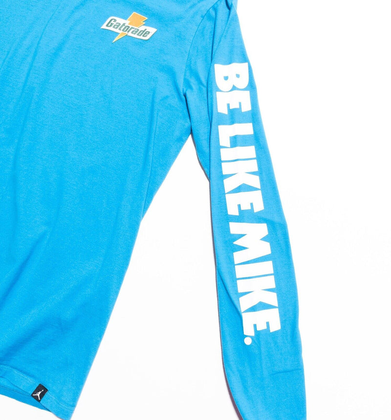 Nike Air Jordan Gatorade T-Shirt Men's Medium Long Sleeve Logo Blue Be Like Mike