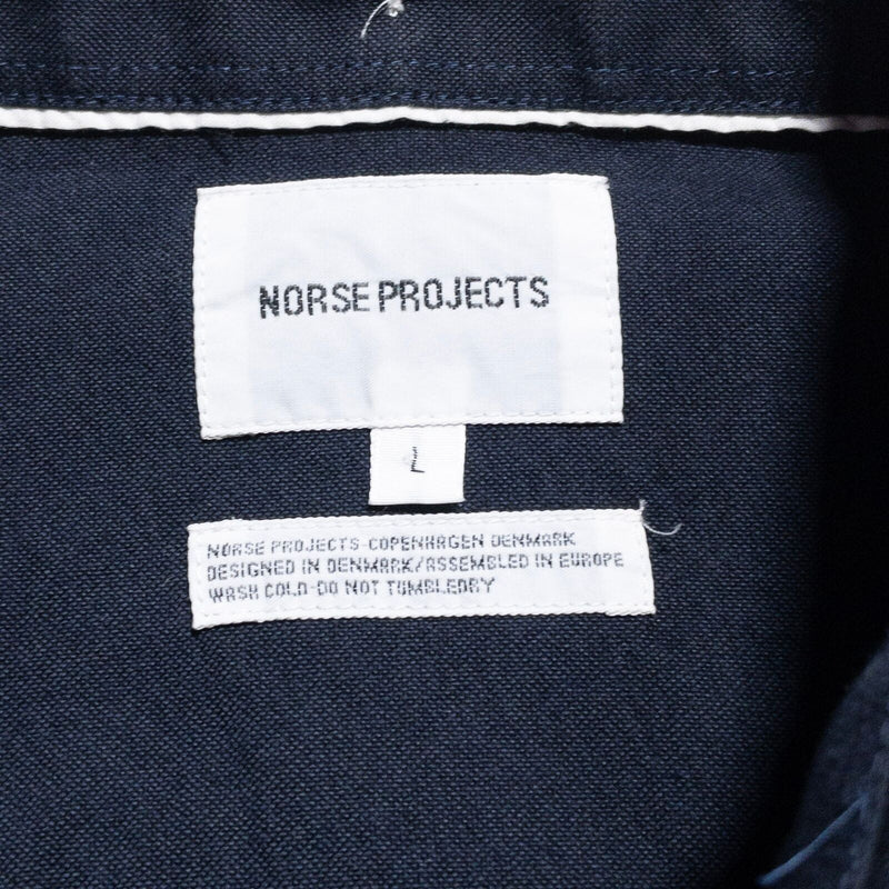 Norse Projects Oxford Shirt Men's Large Button-Down Long Sleeve Solid Navy Blue