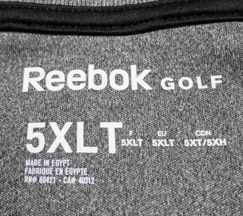 Reebok Golf Polo 5XLT Men's Wicking Stretch New Gray 5XL Big & Tall Athletic