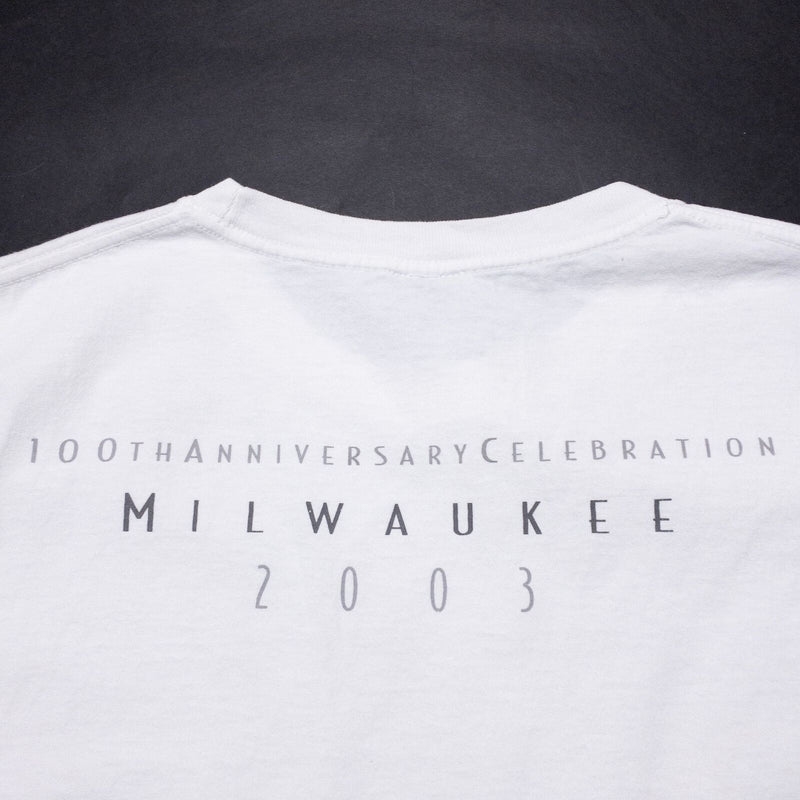Harley-Davidson 100th Anniversary T-Shirt Fits Men's 2XL White Milwaukee 2003