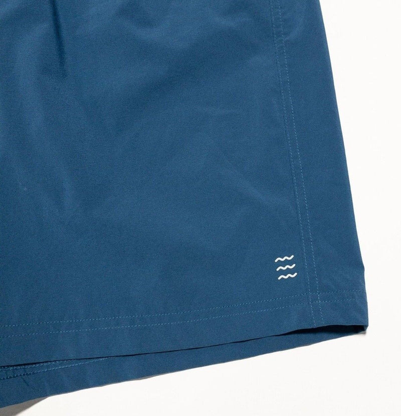 Free Fly Breeze Shorts XL Men's 8" Inseam Blue Stretch Elastic Waistband Wicking