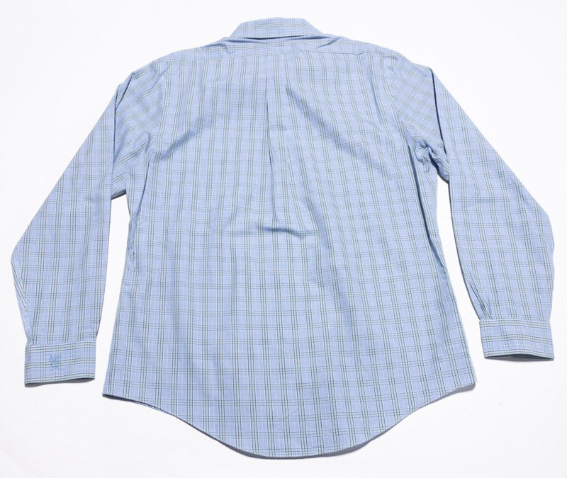Brooks Brothers Shirt Men's Large Button-Down Long Sleeve Non-Iron Blue Check
