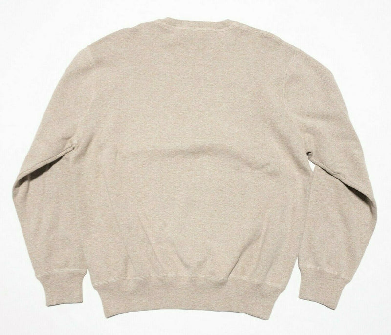 Polo Ralph Lauren Men's Large Oatmeal Brown Pony Crewneck Pullover Sweater