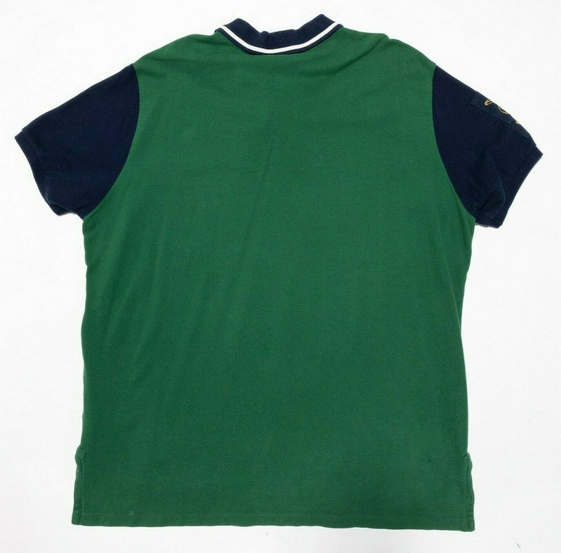 Polo Ralph Lauren 2XL Men's Polo Shirt Embroidered Horses Green Blue Rugby