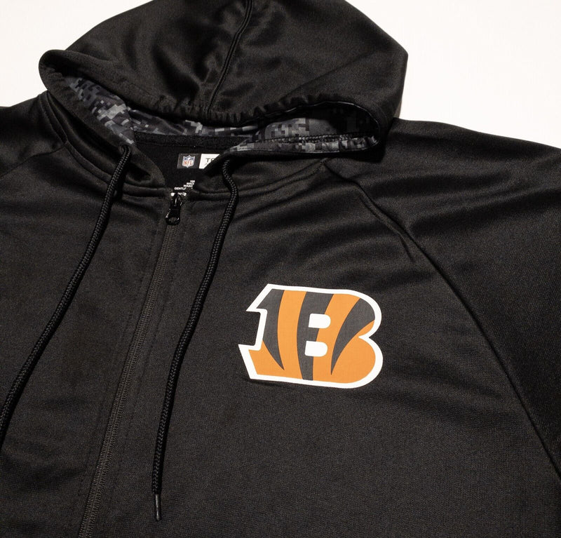 Cincinnati Bengals Jacket Men's XL Zubaz Black Full Zip Hooded NFL Football