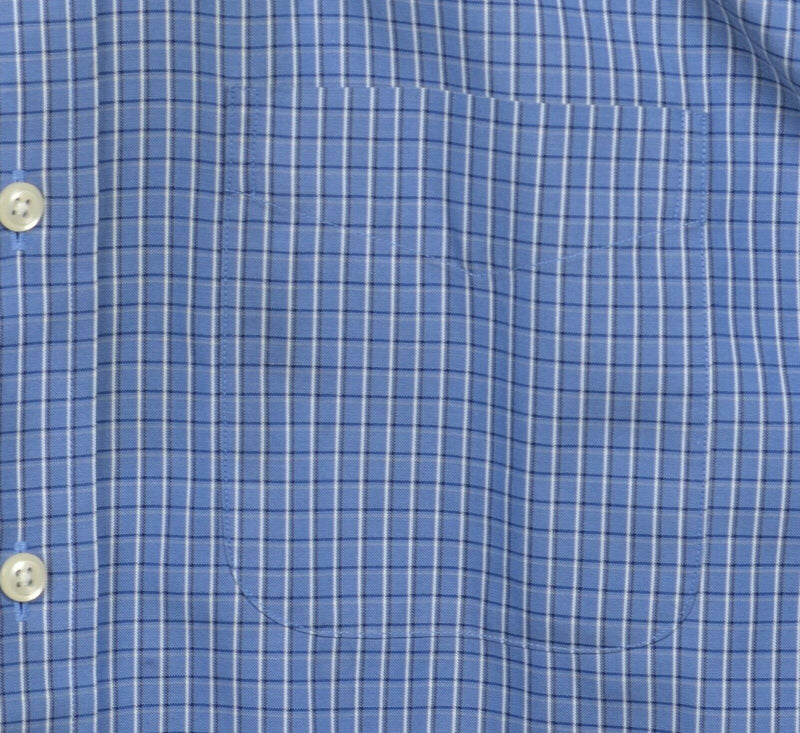 L.L. Bean Men's LT Large Tall Wrinkle Resistant Blue Check Button-Down Shirt