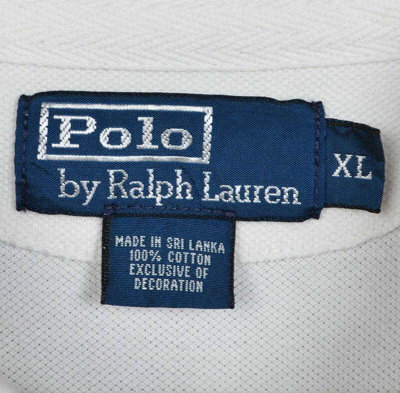 Polo Ralph Lauren Men's XL RLYC Toggle Collar Anchor Graphic White Polo Shirt