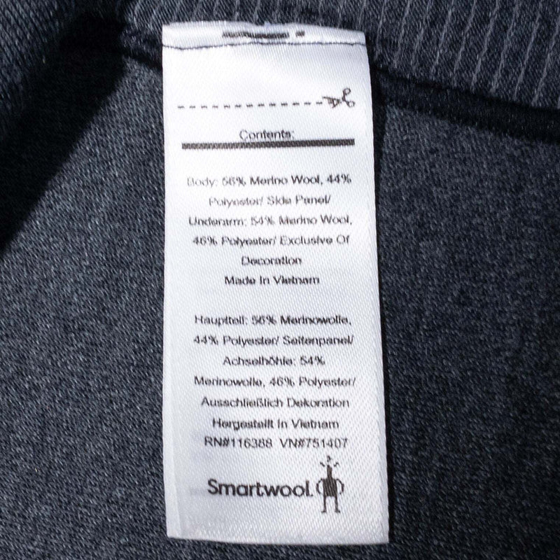 SmartWool Base Layer Men's Medium Merino Sport 250 Long Sleeve Black Gray Wool