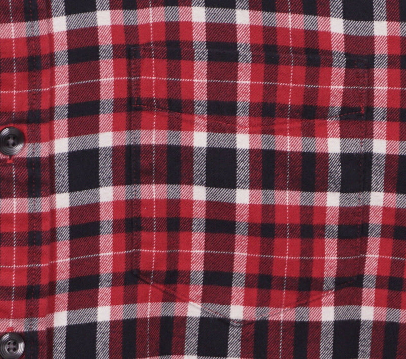 L.L. Bean Men's Large Flannel Red Plaid Cotton Silk Blend Button-Down Shirt