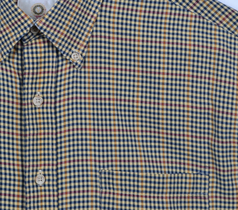 Viyella Men's Large Cotton Wool Blend Plaid Check USA Button-Down Flannel Shirt