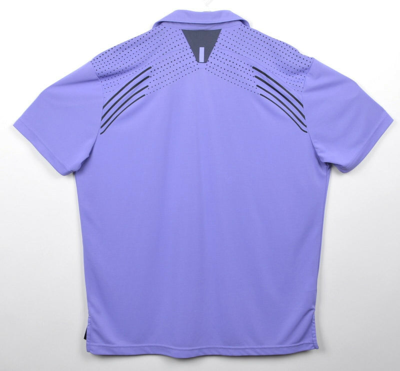 Jamie Sadock Men's Sz Large Purple Stripe Snap-Front Performance Golf Polo Shirt