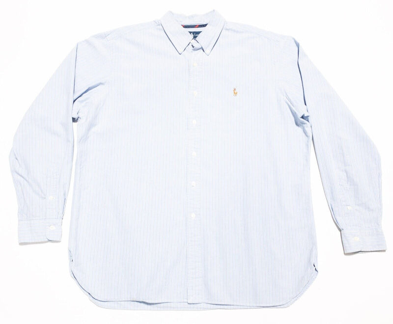 Polo Ralph Lauren Shirt XL Classic Fit Men's Long Sleeve Blue Stripe Button-Down