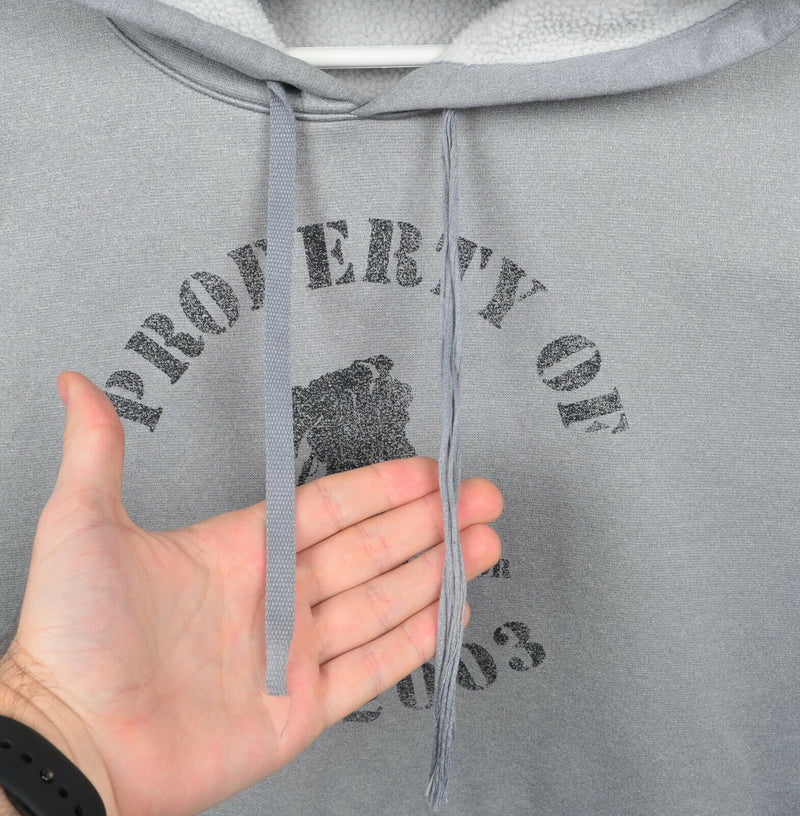 Wounded Warrior Project Men's Large Loose Under Armour Gray Hoodie Sweatshirt