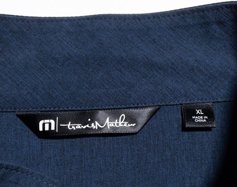 Travis Mathew Jacket Men's XL Full Zip Wicking Stretch Golf Navy Blue Logo