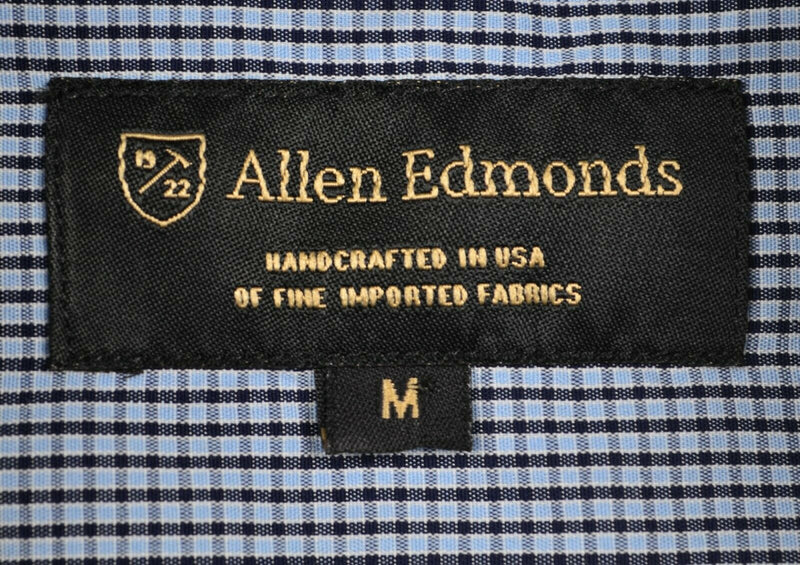 Allen Edmonds Men's Sz Medium Blue Navy Plaid Made in USA Button-Down Shirt