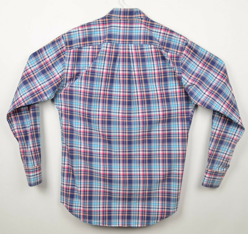 Peter Millar Men's Sz Medium Seaside Collection Cotton Silk Blend Plaid Shirt