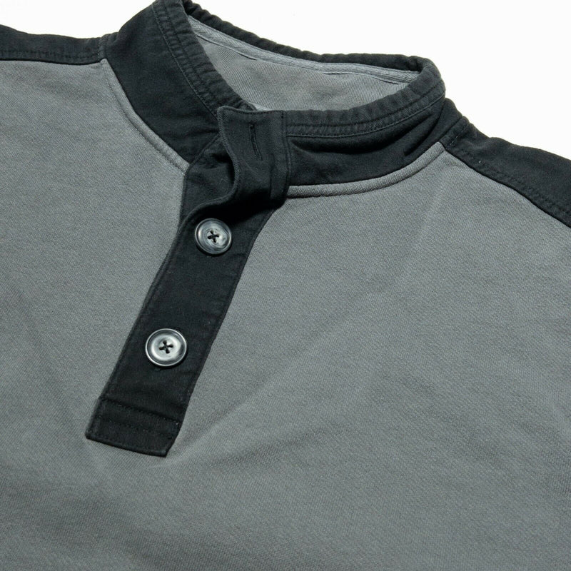 UNTUCKit Bolan Henley Collar Sweatshirt Gray Black Colorblock Men's 2XL