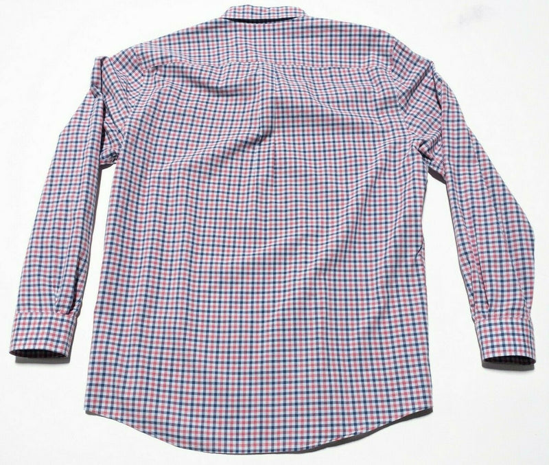 johnnie-O Red Blue Check Long Sleeve Button-Down Shirt Preppy Men's Large