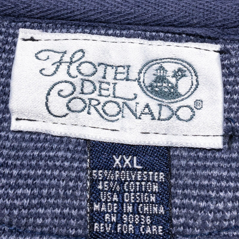 Vintage Hotel Del Coronado Sweatshirt Adult 2XL Waffle Knit Blue Embroidery Sail