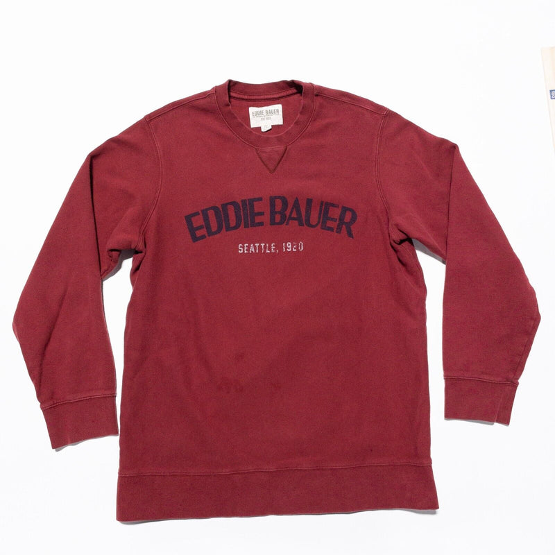 Eddie Bauer Sweatshirt Men's XLT Tall Pullover Crewneck Embroidered Logo Red