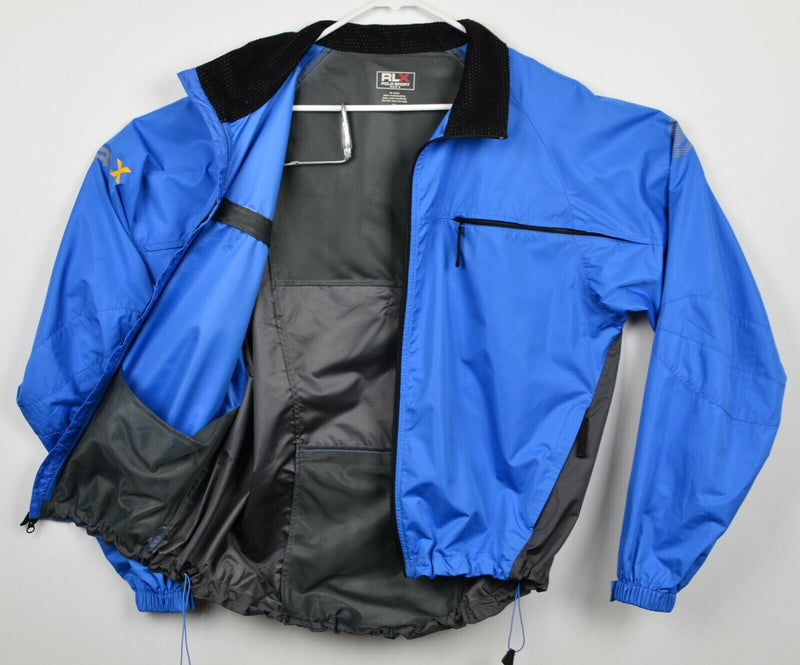 RLX Polo Sport Men's XL Blue Gray Zip Cycling Ralph Lauren Windbreaker Jacket