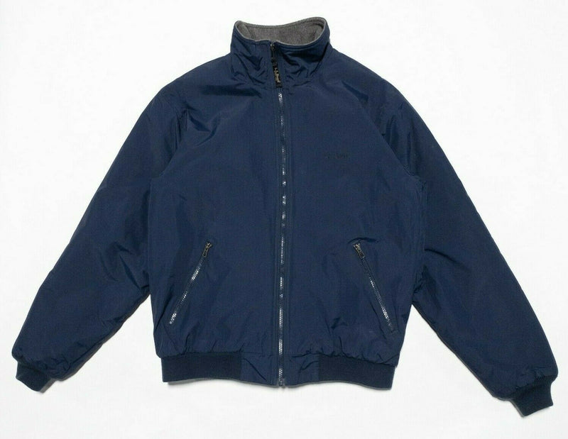 L.L. Bean Fleece Lined Warm-Up Jacket Navy Blue Full Zip Men's Small