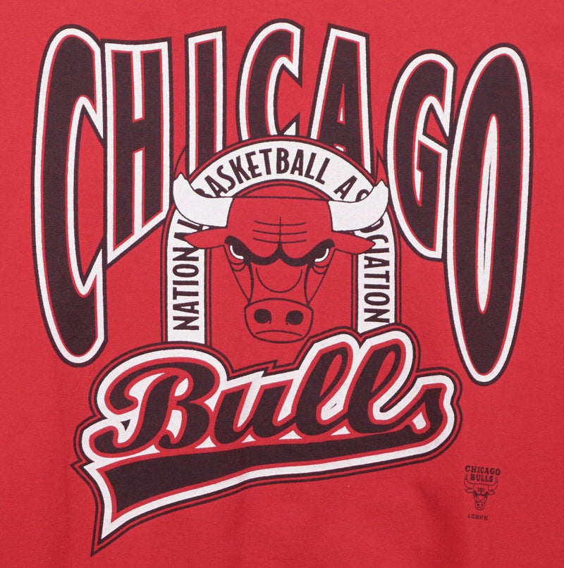 Vtg 90s Chicago Bulls Men's Sz XLT Red Single Stitch Logo 7 Red Graphic T-Shirt