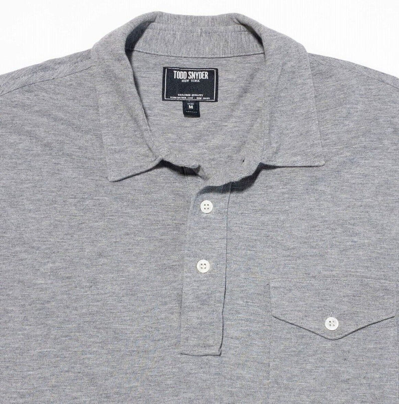 Todd Snyder Polo Shirt Medium Men's Heather Gray Short Sleeve Made in Canada