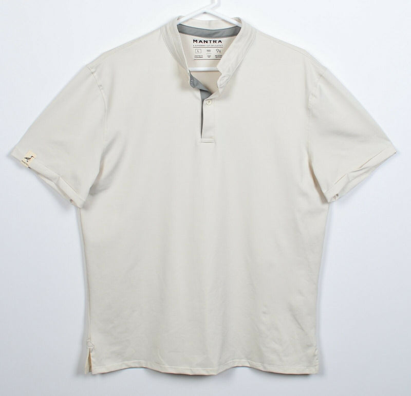Mantra Men's Large Solid Beige A Different Cut of Cloth Wicking Tusk Polo Shirt