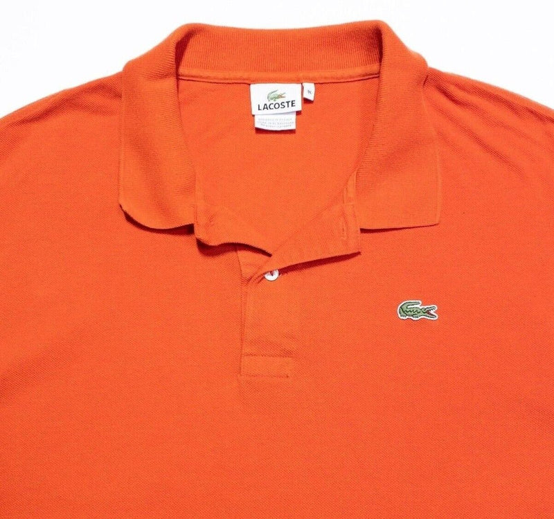 Lacoste 9L Polo Shirt Mens Big & Tall 4XLT Orange Short Sleeve Crocodile Logo