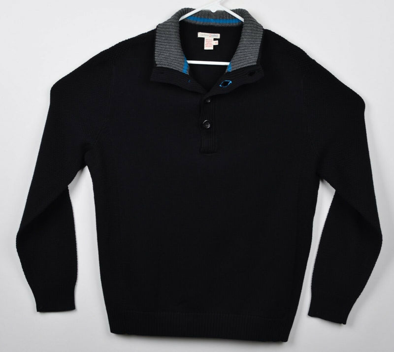 Carbon 2 Cobalt Men's Sz XL Henley Collar Black Knit Pullover Sweater