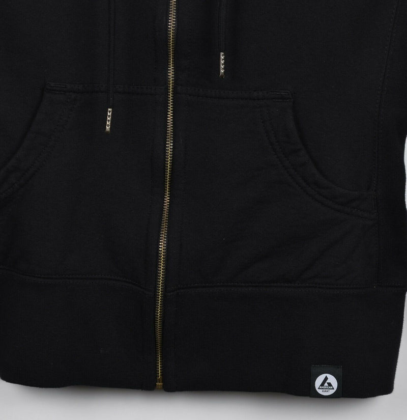 American Giant Women's Medium Solid Black Classic Full Zip Hooded Sweatshirt