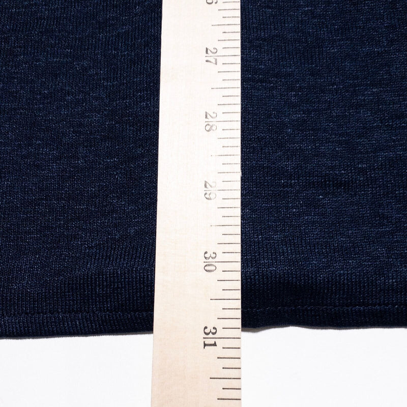 Zanella Rayon Linen Shirt Men's XL Button-Down Navy Blue Melange Italy Vintage