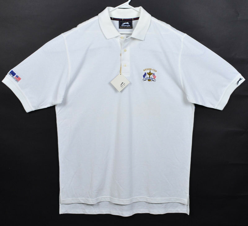 Ryder Cup Men's XL The Belfry Solid White Embroidered Slazenger Golf Polo Shirt