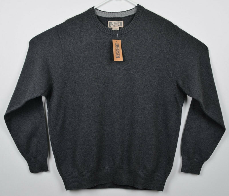Duluth Trading Co. Men's Large Gray Cotton Crewneck Pullover Sweater NWT