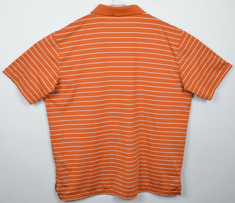 Peter Millar Summer Comfort Men's 2XL Orange Striped Wicking Golf Polo Shirt